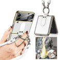 thumbnail image 1 of Funda Compatible con Samsung Galaxy Z Flip 3 5g con Correa de Anillo, Protector de Cuero Duro, 1 of 5