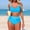 Blue, variant on Naittoop Womens High Waisted Bikini Sets Two Piece Swimsuits Sporty Belly Control Bathing Suit Color Block Swim Suit