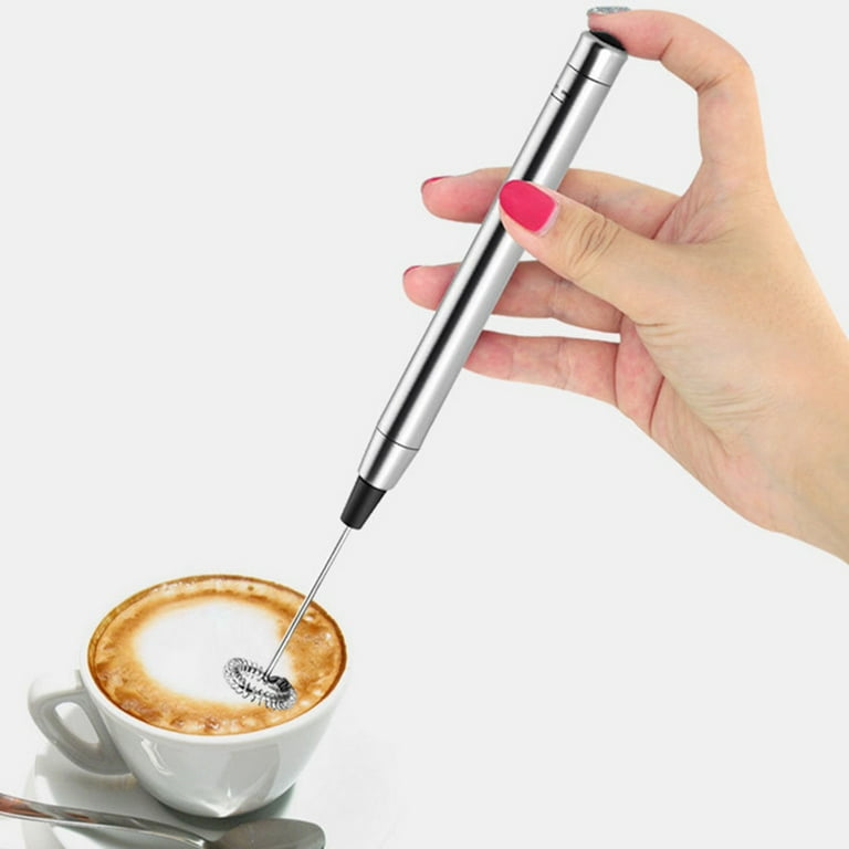 Electric Milk Frother Foam Maker Mixer Coffee Drink Frothing Wand Battery  Operated Portable Handheld Foamer High Egg Speed