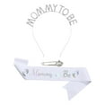 thumbnail image 2 of Mommy To Be Sash Set Decoración De Fiesta Para Baby Shower Niño Niña Revelación De Género Blanco Plata, 2 of 8