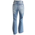 thumbnail image 2 of Almost Famous DARK WASH Juniors' Distressed '90s Flared Jeans, US 1, 2 of 2