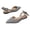 Black, variant on Women Pointed Toe Slingback Flat Flats, Striped Canvas Upper Back Bow Tie Slip On Casual Dress Shoes