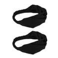 thumbnail image 4 of Diadema elástica para mujer 2pcs diademas cruzadas banda para el cabello estiramiento envoltura amplia del pelo yoga headwear negro Negro Magideal Diadema elástica para mujer, 4 of 7