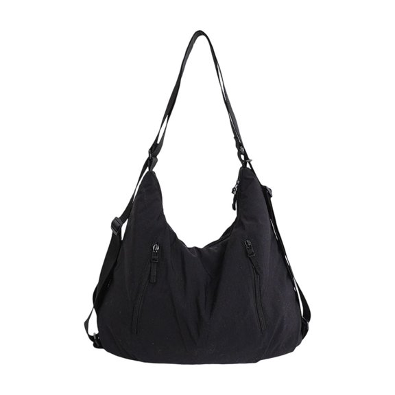 Large Capacity Nylon Crossbody Bag for Women - Versatile Casual Shoulder Tote with Multiple Pockets, Lightweight Design, Adjustable Strap, Ideal for Work, Commuting and Everyday Use Black