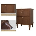 thumbnail image 2 of HLR 20" Mid Century Nightstands Set of 2 with Drawers, Wood Bedside Table End Table for Bedroom, Brown, 2 of 9
