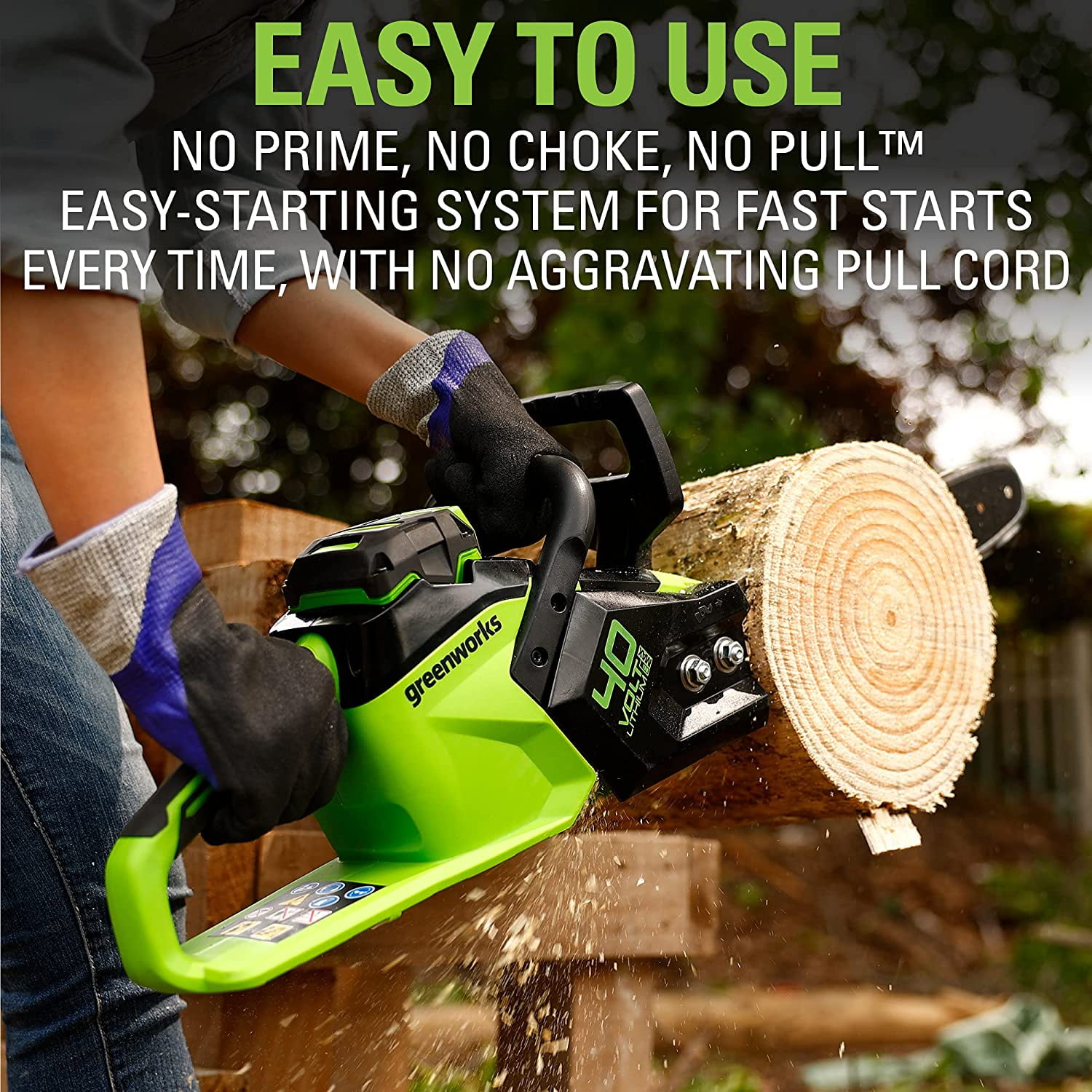Greenworks Tools 273255 14 in. 40V Brushless Chainsaw with 2.5Ah Battery & Charger
