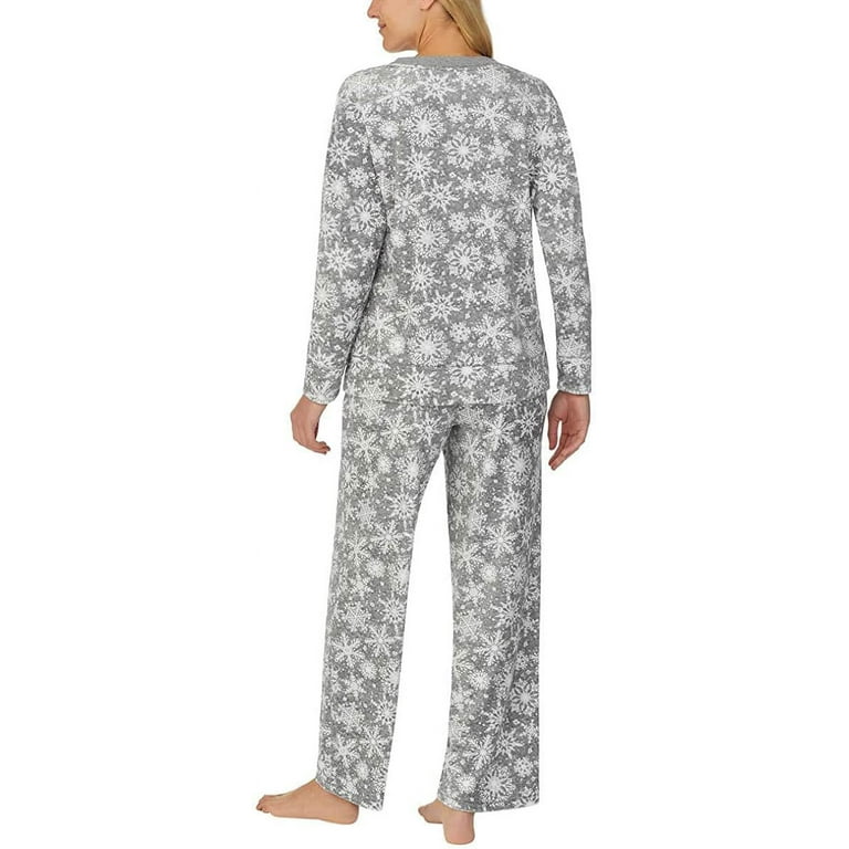 Nautica Womens Silky Fleece Side Pockets Pajama Set