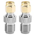 thumbnail image 1 of Female Female Rf Tv Antenna Rf Adapter Cable Connector (silver) (2pcs ), 1 of 4