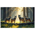 thumbnail image 1 of Forest Scene with Wolves Backdrop Banner Decorative Background for Party Supplies Photography Props Wildlife Themed Events Nature Celebrations, 1 of 4