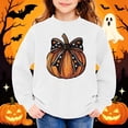 thumbnail image 4 of Lutiedan Halloween Sweatshirt for Girls Pumpkin Ghost Graphic Pullover Tops Baggy Crewneck Spooky Season Sweatshirt Size 1-13, 4 of 6