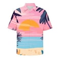 thumbnail image 5 of Njoeus Mens Hawaiian Shirt, Short Sleeves Button Down Shirts for Men Beach Clothing Summer Casual Palm Printed Shirts 2X 3X 4X Clearance Pink, 5 of 5