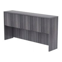 Lorell Weathered Charcoal Laminate Desking Hutch 72" x 15" x 36" - Drawer(s)4 Door(s) - Material: Polyvinyl Chloride (PVC) Edge - Finish: Weathered Charcoal Surface, Laminate Surface