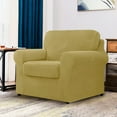 thumbnail image 3 of CHUN YI Stretch Checks Spandex Fabric Sofa Cover Non Slip Cushions Slipcover Small, Beige, 3 of 5