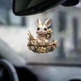 thumbnail image 5 of Acrylic Rabbit Ornament With Floral Design For Car Mirror Or Home Decor Hanging Decoration, 5 of 8