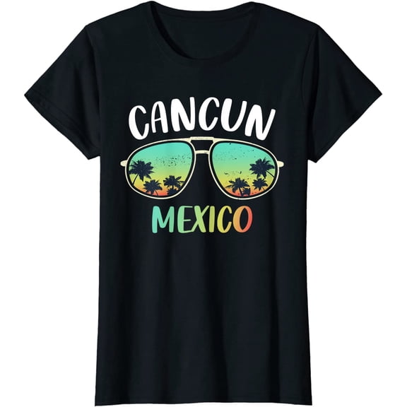 Women Tops Cancun Mexico Souvenir Shirt Family Matching Vacation Cancun Short Sleeve T-Shirt