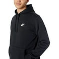 Nike Club Fleece Pullover Longsleeve Mens Hoodie Black White 804346