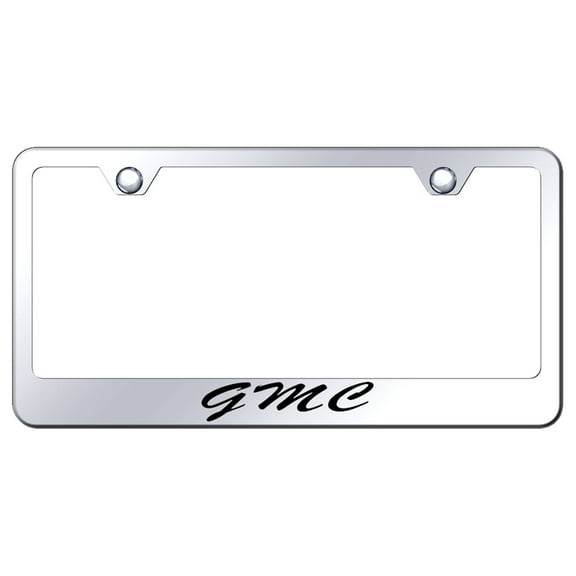 GMC Laser Etched Script Stainless Steel License Plate Frame (Chrome)