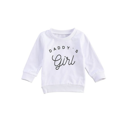 

Infant Toddler Baby Girls Sweatshirt Long Sleeve Daddy s Girl Tops Tee