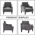 thumbnail image 5 of Mid Century Modern Dark Grey Chenille Fabric Accent Chair with Wood Legs, 5 of 7