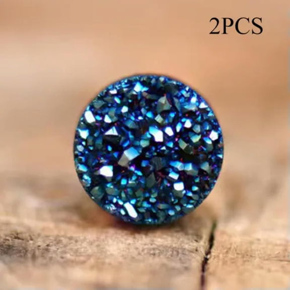 MATROOY Men Women Zircon Ear Clip Stud Earrings Magnetic Ear Non Piercing Jewelry US ➳-blue-8mm