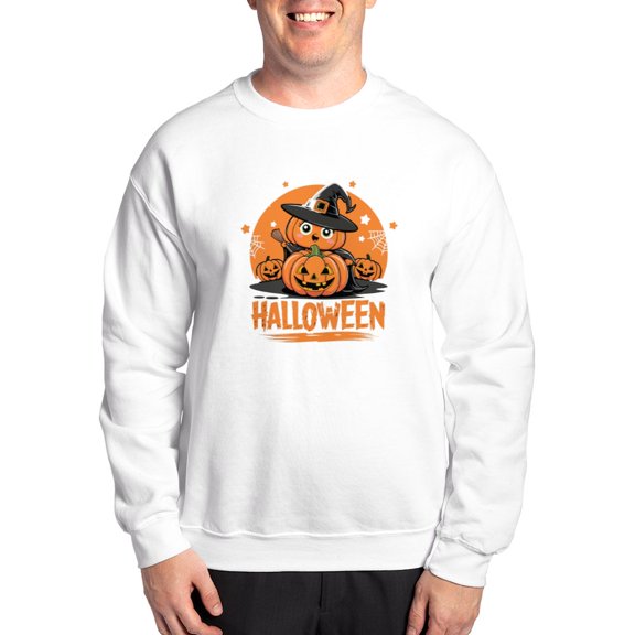 CafePress - Classic Pumpkin Spookiness - Crew Neck Sweatshirt