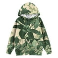 thumbnail image 4 of Xyxonk Camo Hoodies for Girls Toddler & Kids 10-12 Years Long Sleeve Maple Leaf Print Trendy Camouflage Sweatshirts with Pocket Fall Winter Hunting Fleece Clothes,Green 90, 4 of 4