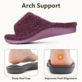thumbnail image 5 of Litfun Women's Fuzzy Orthopedic Slippers with Arch Support Open Toe House Shoes for Plantar Fasciitis, Purple, 5 of 8
