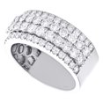 thumbnail image 3 of 10K White Gold Round Diamond Tier Prong Set Weddinng Band 10mm Pave Ring 2.50 CT, 3 of 5
