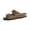 Khaki, variant on Dual Strap Cork Sandals for Women Hook And Loop Fastener Suede Upper Flat Cork Insole Daily Summer Footwear Indoor Outdoor Casual Wear Red 36
