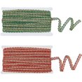 thumbnail image 2 of 19.69 Yards(18m) Christmas Polyester Lace Ribbon 2 Colors Scroll Braid Trim 2 Cards Wavy Ribbon Embellishment Polyester Garment for Sewing Gift Packaging, 2 of 9