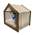 thumbnail image 1 of Colorful Pet House, Pastel Hearts with Vertical Color Stripes Abstract Retro Tones Happiness Joy Love, Outdoor & Indoor Portable Dog Kennel with Pillow and Cover, 5 Sizes, Multicolor, by Ambesonne, 1 of 5