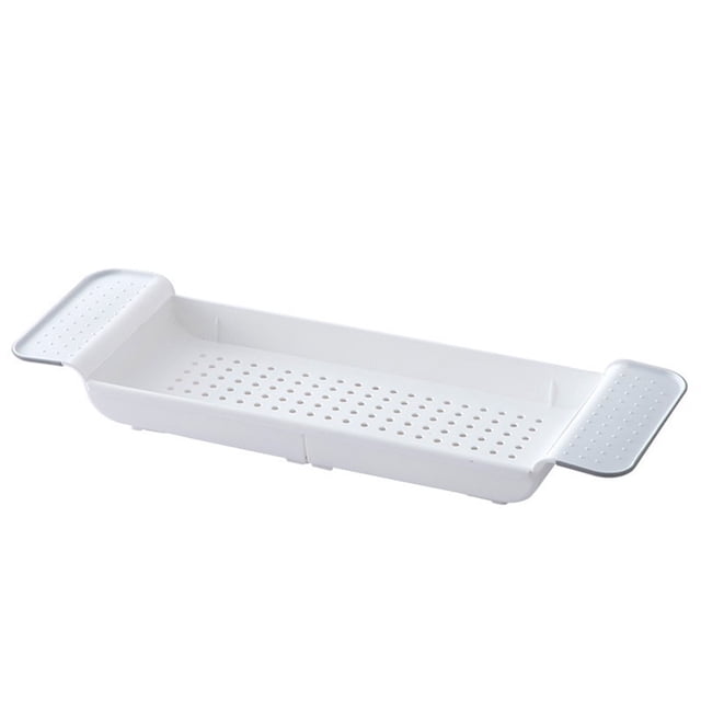 Bathtub Tray Expandable Drain Bathtub Shelf Multifunctional Bathtub Storage Rack Detachable Adjustable Bathtub Rack Plastic Bathtub Tray for Towel Book Wine Phone