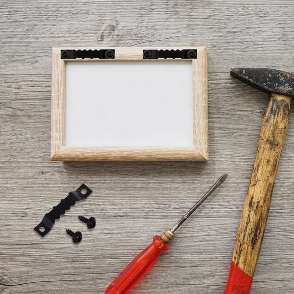 HEATSHAKING Picture Hangers Set 100Pcs Black Iron Sawtooth for Frames Bags Home Decor Wall Mounting