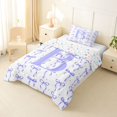 thumbnail image 2 of Manfei Kawaii Bow Personalized Initial B Twin Comforter Sets 3-Piece for Girls,Polka Dots Bowknot Alphabet Bedding Set for Kids Teens,Microfiber Bedroom Decor, 2 of 6