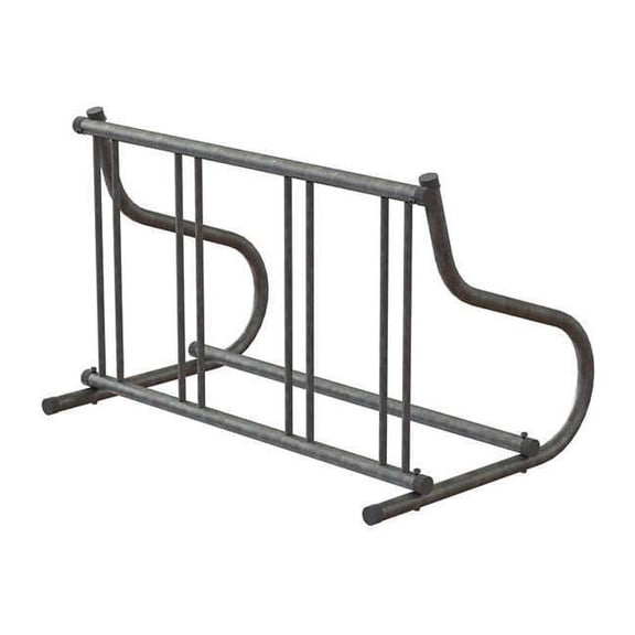 Madrax Bike Rack,1-Sided,4-Bike,48 in.,Silver QS-GR114-G