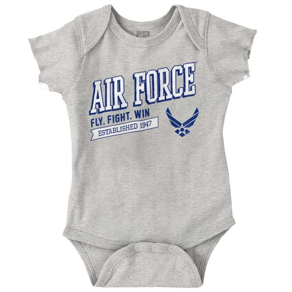 US Air Force Fly Fight Win Est 1947 Romper Boys or Girls Infant Baby Brisco Brands 12M