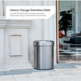 thumbnail image 7 of Home Zone Living 18 Gallon Stainless Steel Open Top Trash Can with Semi-Round Flat Back, Silver, 7 of 7