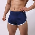 thumbnail image 2 of IWRICH Men's Booty Boxer Short Low Rise Split Side Workout Gym Shorts Blue XL, 2 of 5