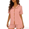 thumbnail image 4 of Naittoop Pajama for Women Set Short Sleeve Button Down Pajamas Sets Soft Lounge Sets for Women Sleepwear PJS, 4 of 5