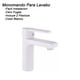thumbnail image 3 of Monomando Lavabo U Ovalin Baño Acero 304 Corto Blanco Polar Rubinett, 3 of 5