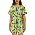 thumbnail image 1 of Balery Lemon1 Conjunto de Pijama para Mujer con Estampado, Dos Piezas de Manga Corta y Shorts, Ropa de Dormir Suave con Cuello Redondo y Bolsillos-3X-Large, 1 of 6