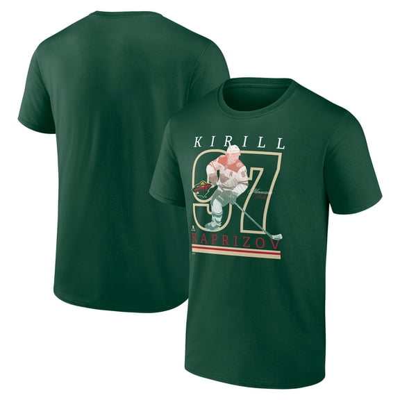 Men's-Fanatics Kirill Kaprizov Dark Green Minnesota Wild Player T-Shirt