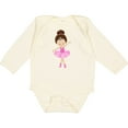 thumbnail image 3 of Inktastic Ballerina, Ballet Girl, Ballet Dancer, Brown Hair Girls Long Sleeve Baby Bodysuit, 3 of 5