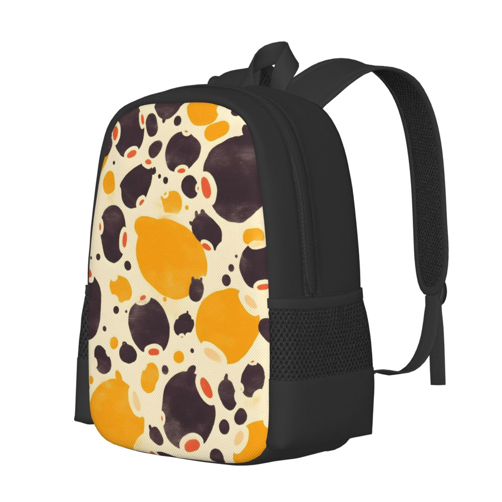 Large Capacity Backpack 16.5×12.5×5.5in Widened Shoulder Strap Design Main Bag Large Top Handle Belt Adjustable Shoulder Strap Milk Cow Print Style Sienna_3