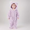 thumbnail image 2 of ibiyuan Fall Baby Clothes,Baby Girls Long Sleeve Hooded Jumpsuit Romper Outfits Winter Warm Clothes,Purple,12-18 Months, 2 of 8
