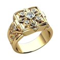 thumbnail image 2 of Anillo de circonio Sunnimix estilo punk con patrón de flor, 2 of 8