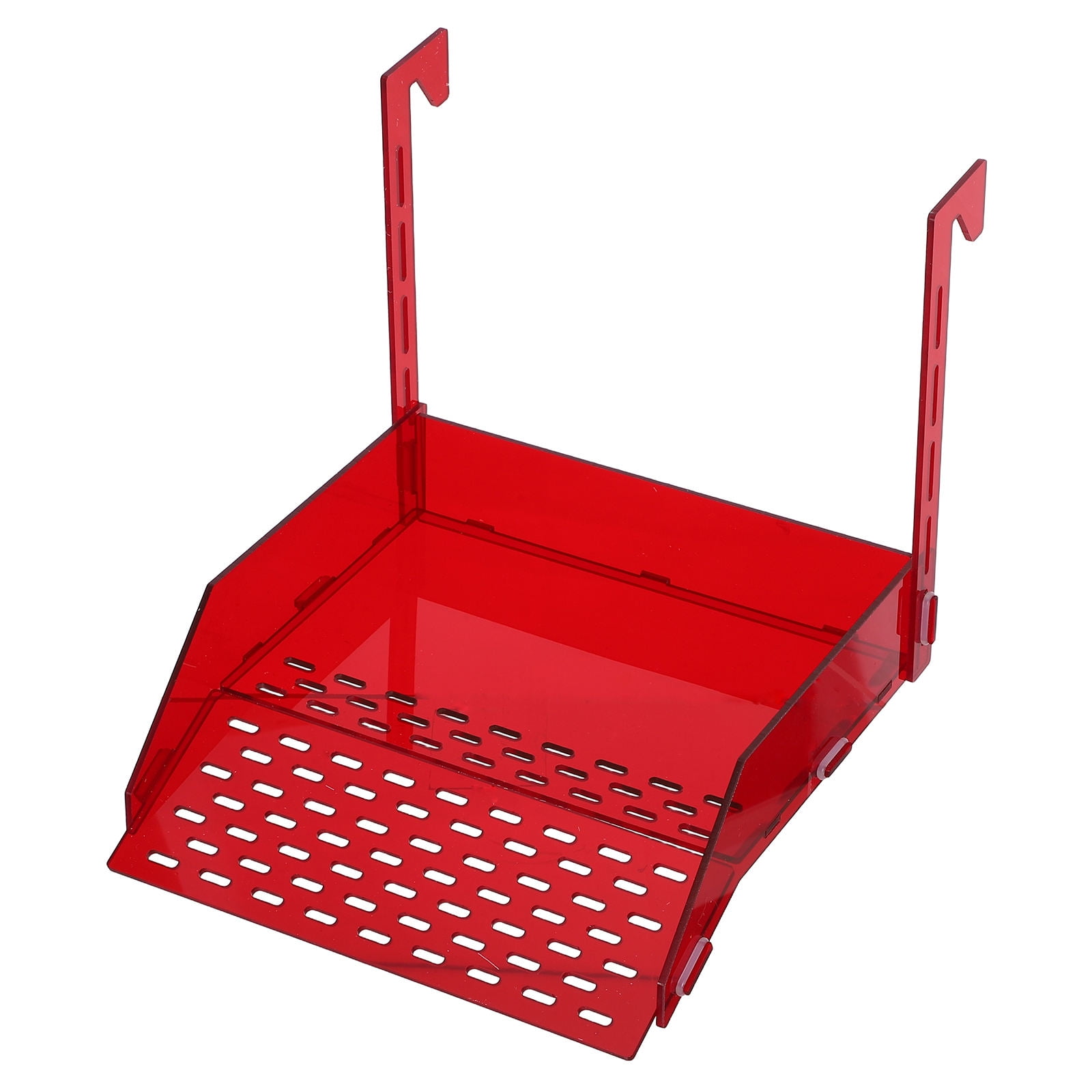FOMIYES Extra Large Red Acrylic Turtle Basking Platform with Ramp, Hanging Dock for Aquarium Reptile Habitat
