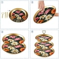 thumbnail image 4 of Fragmented Flowers Elegant Plastic Discs Necklace Holder Stand with Iron Pillars, 32cm Height, 21cm/24cm/27cm Plates, 4 of 6