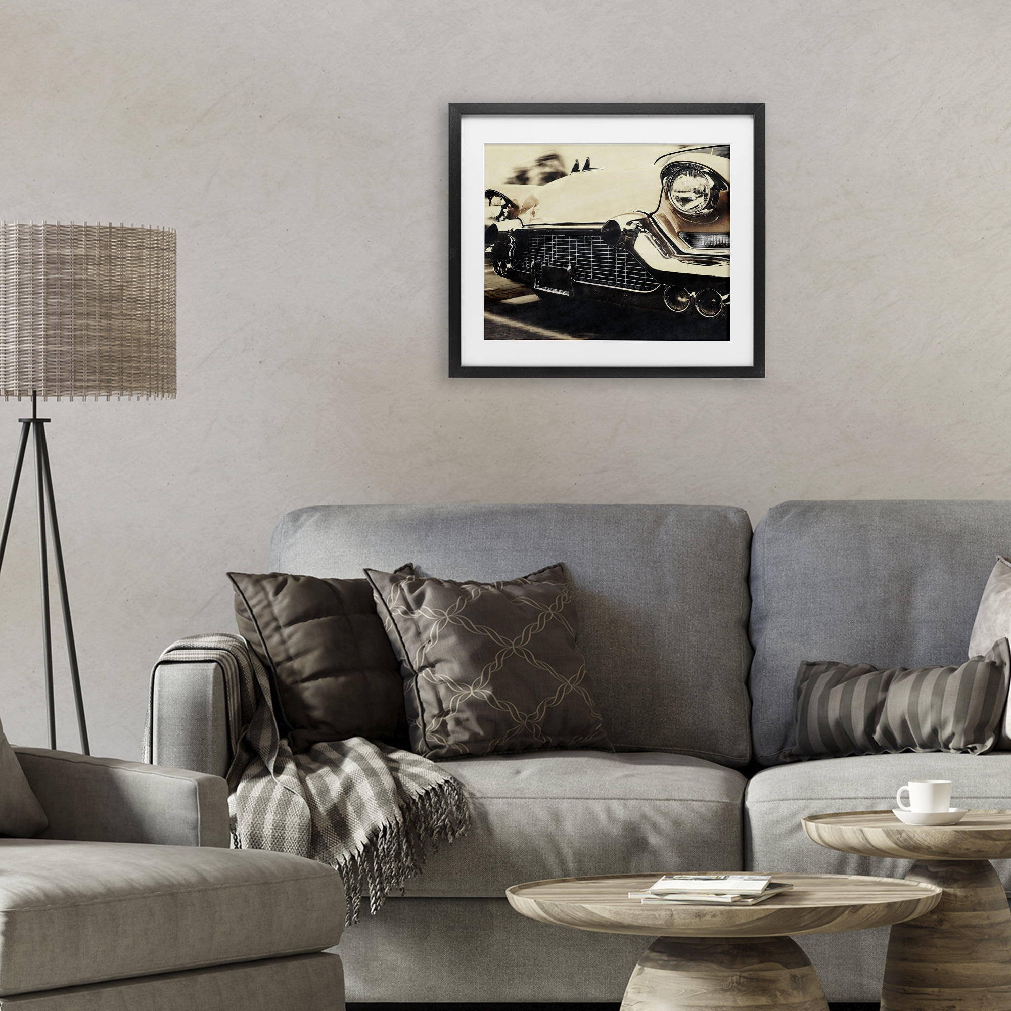 Stupell Industries Vintage Ride Headlights Black Framed Print Under Glass, design by Marcus Prime