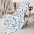 thumbnail image 3 of Sikiie Rabbit In The Rain Cozy Flannel Fleece Throw Blanket: Lightweight & Thick for All Seasons - Perfect for Women, Men, & Kids"60"x50", 3 of 6